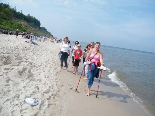 Nordic walking na plaży Salamandra